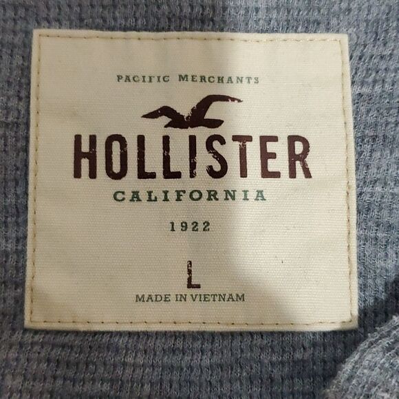 hollister large grey henley long sleeve sweater - Picture 6 of 8